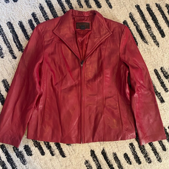 Siena Red genuine leather jacket - Picture 1 of 5